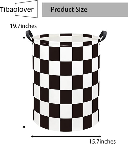 Baby Laundry Basket Kids Hamper Toy Storage Bin for Boys Room Decor Baby Nursery Hamper Gift Baskets for Bedroom Bathroom(Race Flag)