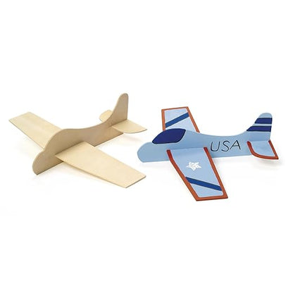 Colorations® Decorate Your Own Wooden Model Airplanes, Set of 12, Create Unique & Personal Designs, Fun Kids Craft Project, Craft Project for Boys & Girls, Decorate & Play Craft