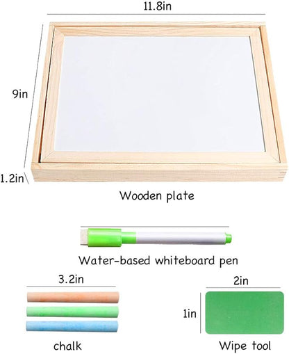 Skrtuan Educational Wooden Toys for Kids Toddlers Magnetic Puzzles Wooden Art Easel Double Side Learning Games Montessori Puzzle STEM Gift for Boys Girls Children