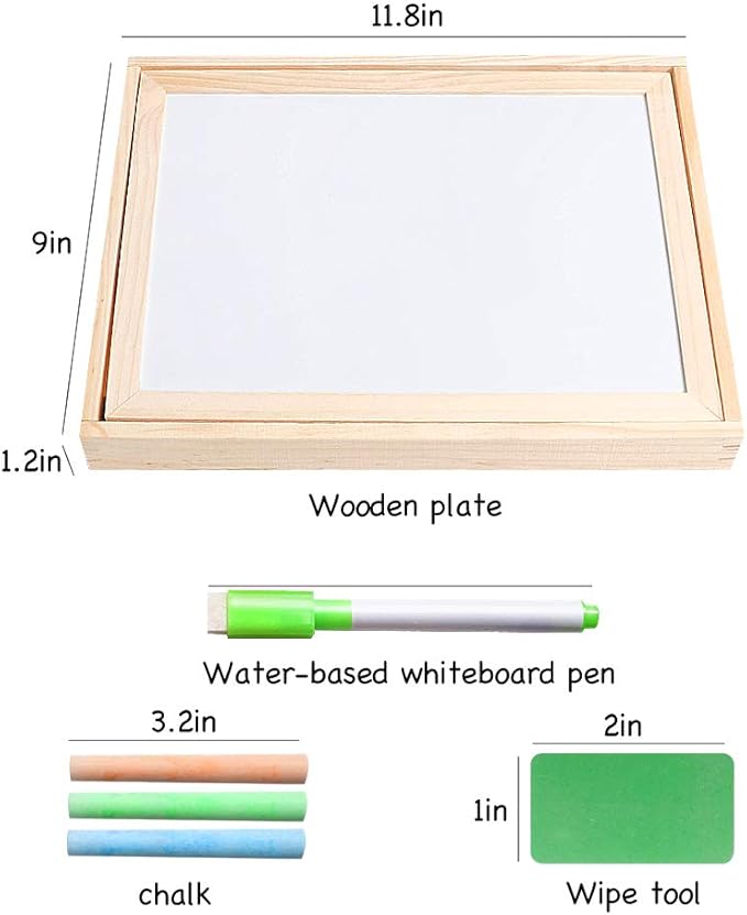 Skrtuan Wooden Educational Toys Magnetic Puzzles for Kids Wooden Art Easel Double Side Educational Learning Games for Boys Girls Children