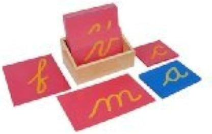 Montessori Lower Case Cursive Sandpaper Letters w/Box
