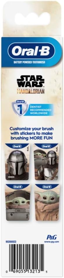 Oral-B Kid's Battery Toothbrush Featuring Star Wars The Mandalorian, for Kids 3+