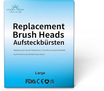 Dada-Tech Kids Electric Toothbrush Replacement Heads for DT-BB1, DT-K6, SG-513, SG-977- Pack of 4 (Large Age 3+)
