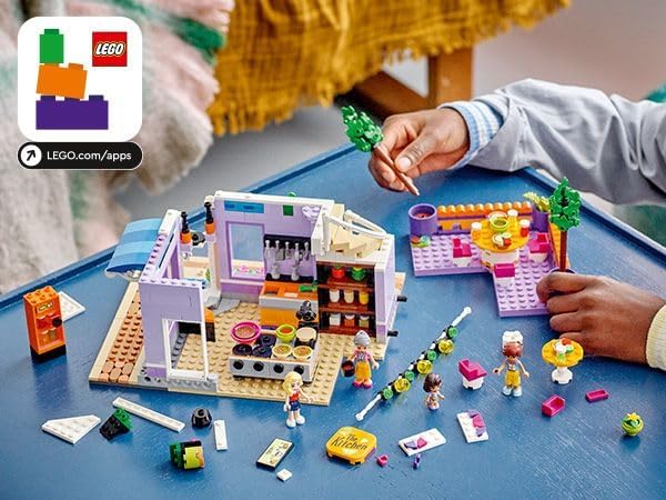LEGO Friends Heartlake City Community Kitchen 41747 Pretend Building Toy Set, Creative Fun for Boys and Girls Ages 8+, with 3 Mini-Dolls, 1 Micro-Doll, a Pet Cat and Lots of Kitchen Accessories