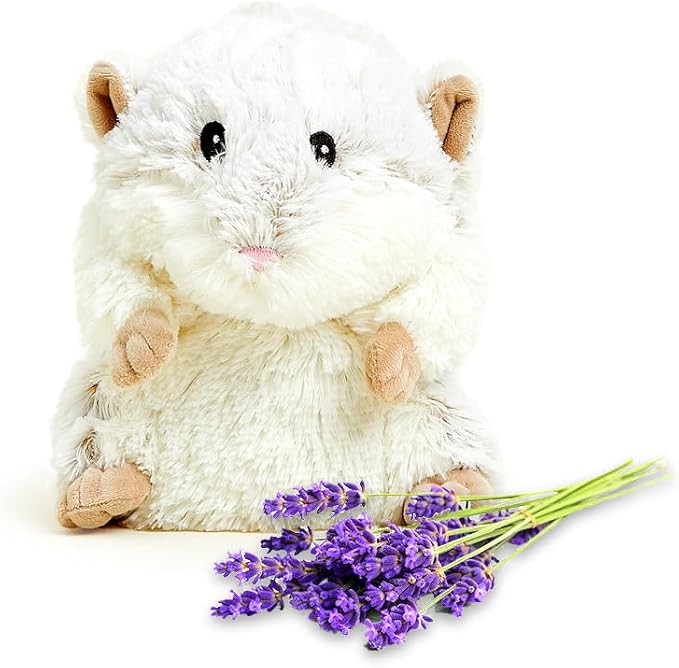 warmies Microwavable & Weighted Stuffed Animals, Hamster - Heated Stuffed Animal Plushie for Warmth & Comfort - Cute Soft Plush Toys for Adults & Children (Boys, Girls, Babies & Toddlers)