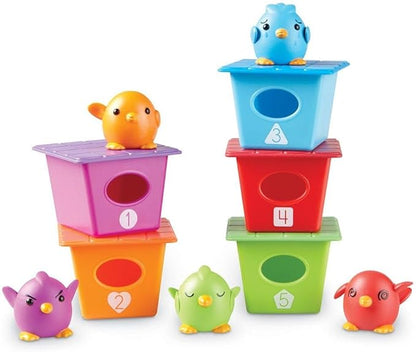 Learning Resources Peek-a-Bird Learning Buddies - 15 Pieces, Age 18 Months+ Toddler Learning Activities, Preschool Toys, Educational Toy for Color Teaching