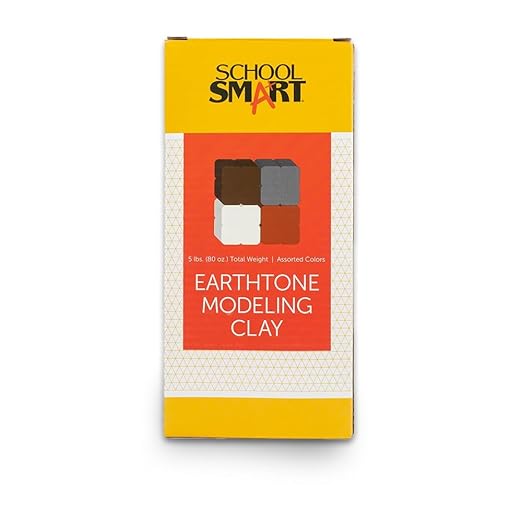 School Smart Modeling Clay for School and Home Use, Permanently Soft Design, 5 Pounds, Assorted Earthtone Colors