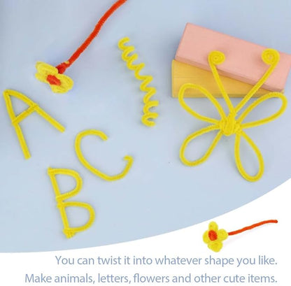 100 Pieces Pipe Cleaners Chenille Stem, Solid Color Pipe Cleaners Set for Pipe Cleaners DIY Arts Crafts Decorations, Chenille Stems Pipe Cleaners (Yellow)