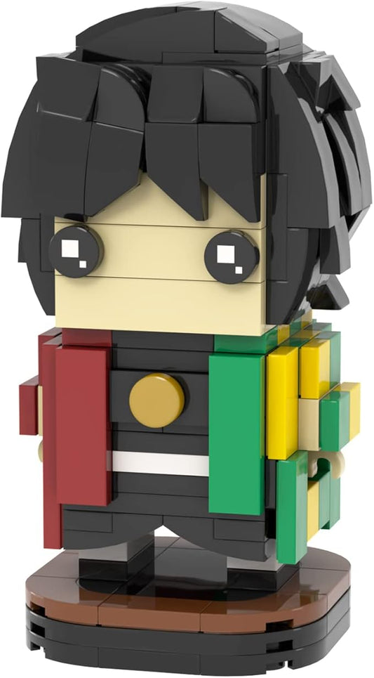 MOOXI-MOC Anime Brick Mini Headz Tomioka Giyuu Building Set,Creative Cute Building Blocks Children Kits,Gifts for Kids(192pcs)