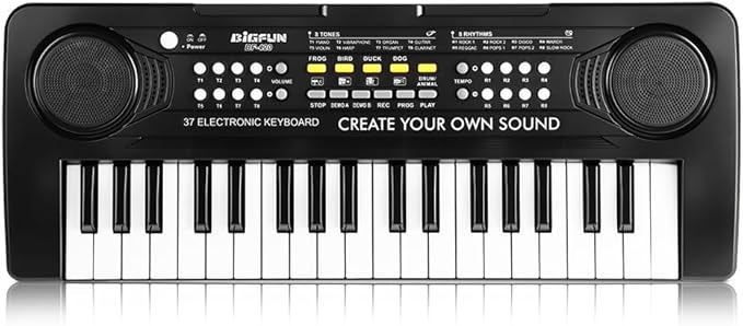 Keyboard Piano for Kids, BIGFUN 37 Keys Toddler Piano Multifunction Music Educational Instrument Toy, Electronic Kids Keyboard for 3-7 Year Old Girls and Boys (Black)