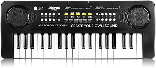 Keyboard Piano for Kids, BIGFUN 37 Keys Toddler Piano Multifunction Music Educational Instrument Toy, Electronic Kids Keyboard for 3-7 Year Old Girls and Boys (Black)