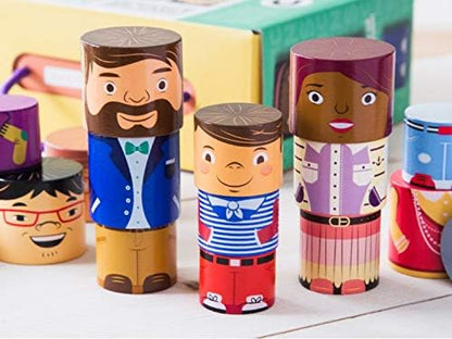 32-Piece Multiracial Magnetic Family Play Set – Wooden Diversity Building Blocks for Kids – SEL Toy Promoting Inclusion & Creative Learning