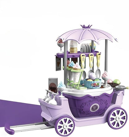 Ice Cream Toy for Kids Toddler Play Set Pretend Toy 69 Piece for Children 3-12 Years Old Kitchen Food Toys