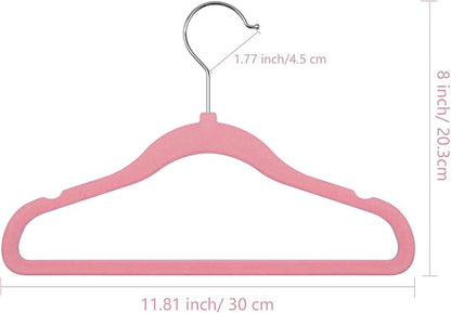 GoodtoU Kids Velvet Hangers,30 Pack Baby Hangers for Closet Non Slip Velvet Clothes Hangers Coat Hangers for Toddler Children Infant Hanger (Pink 30Pack)