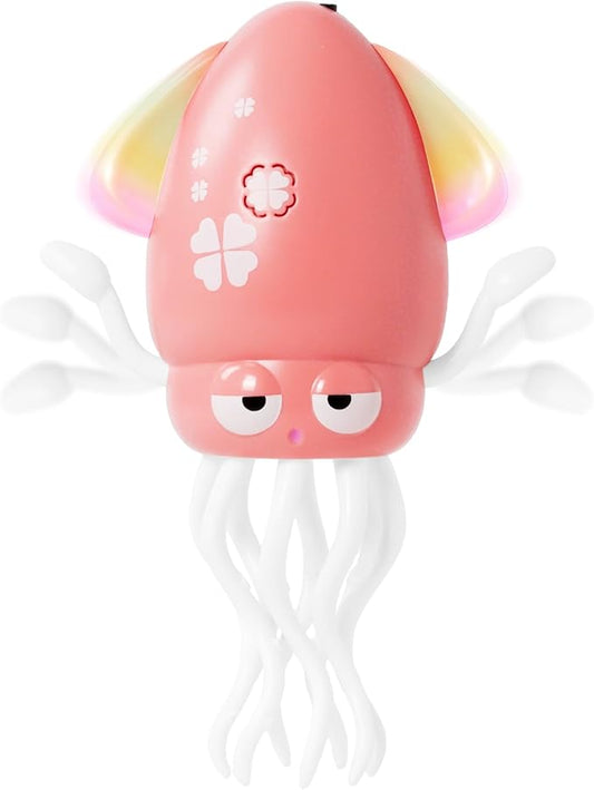 Hirger Dancing Squid Baby Girl Toys, Crawling Octopus Infant Toy for Tummy Time, Sensory Toy for 3-6-12-18 Months Babies & Toddlers 1-2-3, Musical Birthday Gift