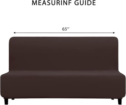 PureFit 100% Dual Waterproof Futon Cover, Waterproof Couch Cover for Futon - Stretch Non Slip Fleece Sofa Covers Washable, Leakproof Furniture Protector for Kids, Pets, Dog (Futon, Chocolate)