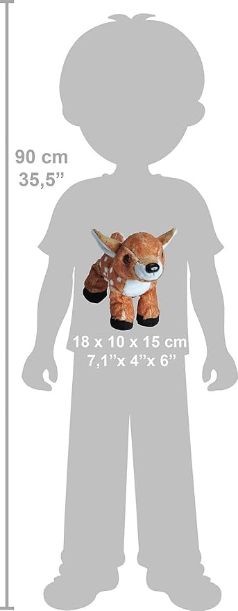 Wild Republic Fawn Plush, Stuffed Animal, Plush Toy, Gifts for Kids, Hug’Ems 7"