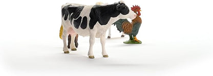 Schleich Farm World - Starter Set, Includes 4 x Collectible Toy Farm Animals, Cow, Sheep, Donkey Foal and Rooster Farm Animal Toys for Kids Ages 3+