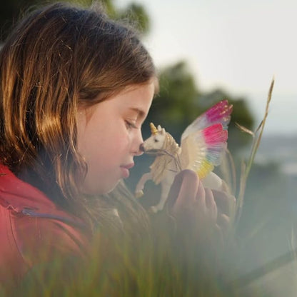 Schleich bayala, Unicorn Toys for Girls and Boys, Winged Rainbow Unicorn with Glitter Wings, Ages 5+, Multicolor, 7 inch