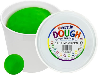 Hygloss Play Modeling Dough - Lime Green Dough Unscented - Safe & Non-Toxic for Kids Arts & Crafts - Party Favors - Classroom Supplies - 5lb