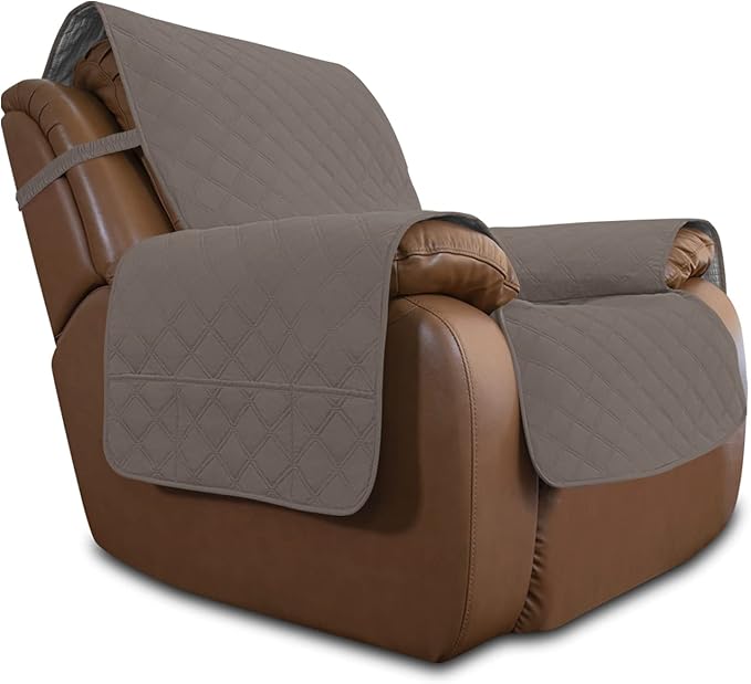 Easy-Going Sofa Slipcover Waterproof Oversized Recliner Chair Cover Non-Slip Fabric Couch Cover for Living Room Washable Furniture Protector for Pets Kids Children Dog Cat (Oversized Recliner, Taupe)