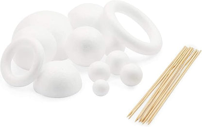 Bright Creations Solar System Kit School Project for Kids with Foam Balls and Bamboo Sticks (22 Pieces)
