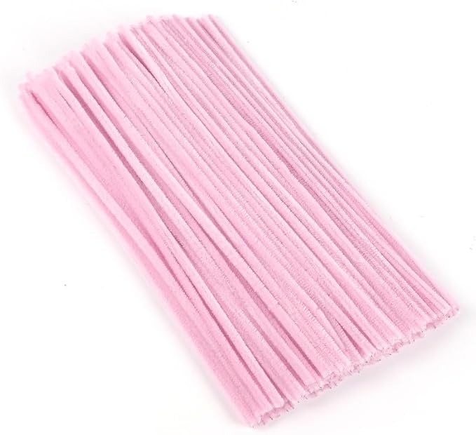300 Pcs Thick Pipe Cleaners Craft Supplies 3 Assortment Pastel Pink,White,Green Color Chenille Stems for Art and Craft Projects Creative DIY Decorations,Gifts for Mom (Lily color-300pcs)