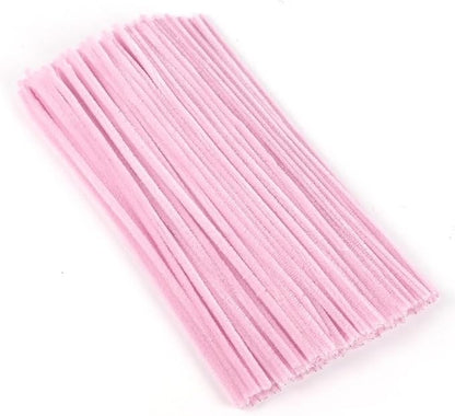 300 Pcs Thick Pipe Cleaners Craft Supplies 3 Assortment Pastel Pink,White,Green Color Chenille Stems for Art and Craft Projects Creative DIY Decorations,Gifts for Mom (Lily color-300pcs)