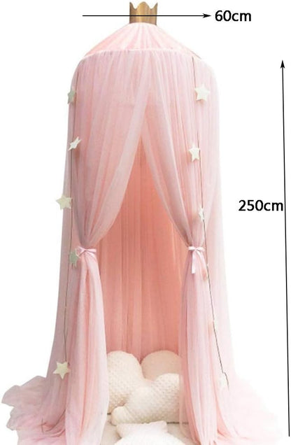ESUPPORT Dome Princess Bed Canopy Round Lace Mosquito Net Play Tent Hanging House Decoration Lace Netting Curtains for Indoor Outdoor