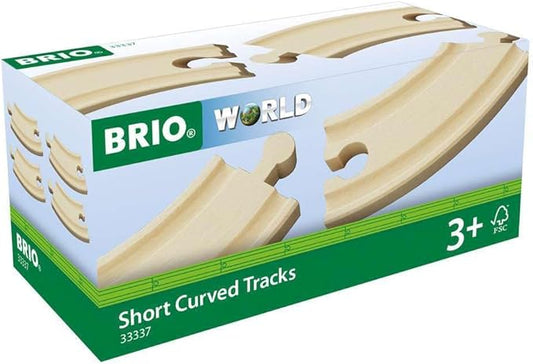 BRIO World 33337 - Premium 4-Piece Short Curved Tracks - Wooden Train Toy Set for Kids & Toddlers | Age 3+ | Versatile & Compatible | FSC-Certified Sustainable Wood | Child ASIN B08J88V5QW