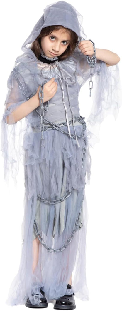 Girls Scary Ghost Costume Toddler Halloween Haunting Scary Ghost Dress for Kids