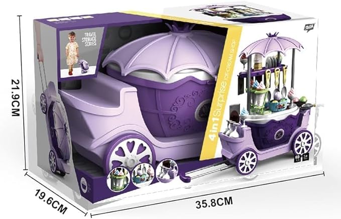 Ice Cream Toy for Kids Toddler Play Set Pretend Toy 69 Piece for Children 3-12 Years Old Kitchen Food Toys