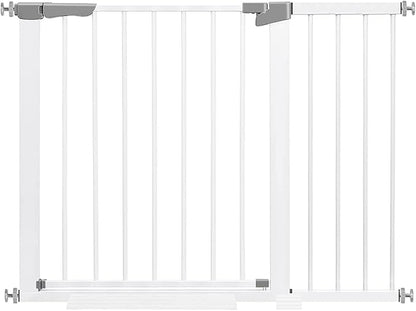 Extra Tall and Wide Baby Gate for Stairs, Child Gate, Auto Close Safety Baby Gate, Durability Dog Gate for The House, Doorways. Gates for Dogs Indoor, White Pressure Baby Gate.