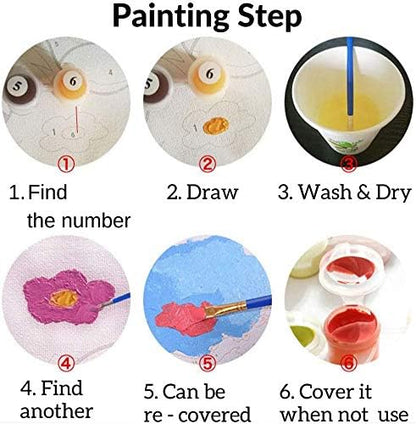 Hiolife Paint by Number Kits for Adults,Kids, Beginners, with Brushes and Acrylic Pigment, 20x16 Inch Wolf - Frameless