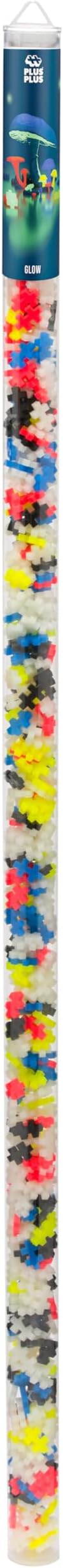 Plus Plus 500 Piece Interlocking Building Block 3D Puzzle Kit, Kids Stem Connecting Toys - Glowing Color Mix