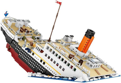 Cruise Sank Titanic Break in Half Building Block Set, 2882Pcs Titanic Blocks Cruise Ship Modle Kit, DIY Bricks Toys for Adults and Kids