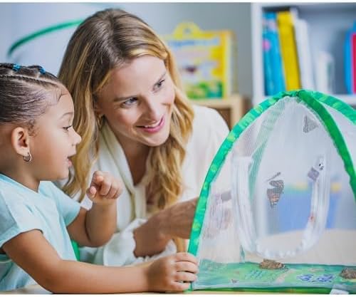 Insect Lore Butterfly Garden Home School Kit | Live Cup of Caterpillars | Ultra-Clear Observation Dome | Fold-Out Life Cycle Panel | STEM Butterfly Journal | Raise Painted Lady Butterflies