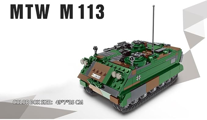 LACOS WW2 Military M113 Armored Carrier DIY Tank Small Particle Building Blocks Set, STEM Assembly Model, Home Decoration, Adult Kids Educational Toys - 735Pcs