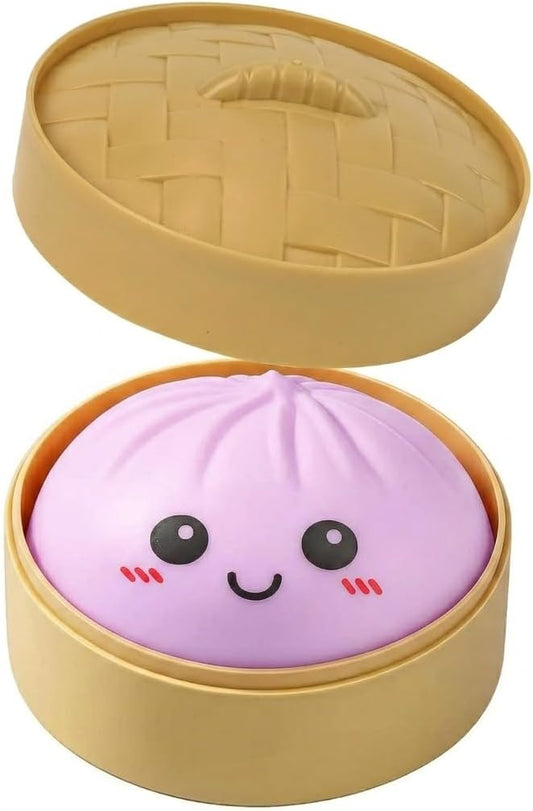 Dumplings Squishy, Mystery Dumplings Squishy, Sensory Squeeze Toy for Stress Relief, Soft Squeeze Decompression Dough for Adults Classroom Prizes & Party Favors (Purple)