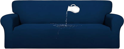 PureFit 100% Dual Waterproof Couch Cover Slipcovers for Couches and Sofas - Stretch Non Slip Fleece Sofa Covers Washable, Leakproof Furniture Protector for Kids, Pets, Dog (Oversized Sofa, Navy)