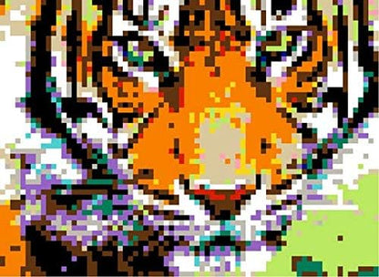 Huge Mosaic Puzzle Poster Kits | Group Project | No Mess Paint by Sticker | Stay at Home Activity | Classroom | One Sticker at a Time! | Large Tiger | Learning Fun | 40” X 36” Giant Poster