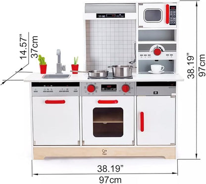 Hape Kids All-in-1 Wooden Play Kitchen with Accessories (E3145)
