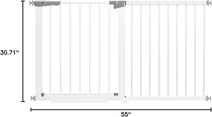 Extra Tall Baby Safety Gate Extends Up to Extra Wide, Baby Gate for Doorways Hallways, Retractable Child Gate for Stairs, Easy Fit Pet Gate, Dog Gates for The House Indoor/Outdoor, Pressure Mounted.