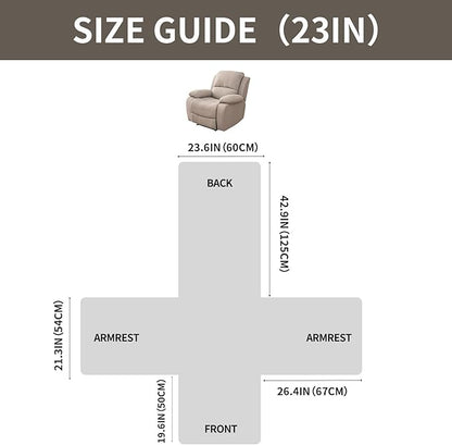 Easehomey 100% Waterproof Recliner Chair Covers, Non Slip Dog Chair Cover Furniture Protector Washable Chair Cover with Pocket, Elastic Straps for Kids,Pets,Dogs (Taupe, 23.6")