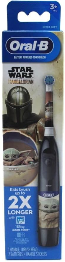 Oral-B Kid's Battery Toothbrush Featuring Star Wars The Mandalorian, for Kids 3+