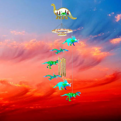 DIY Dinosaur Wind Chime Resin Mold Set, 33-Piece Kit with T-Rex and Triceratops Designs, Dinosaur Wind Chime Making Tools, Bedroom and Living Room Decorations, epoxy Resin Silicone molds