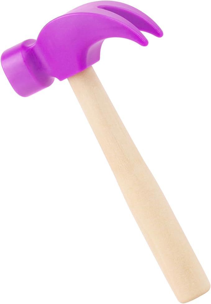 Fowecelt Wooden Hammer Toys Simulation Hammers Maintenance Tools Educational Toys for Kids Birthday Party Games Supplies (Purple)