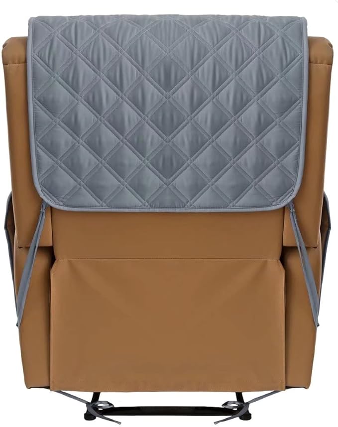 TOMORO Non-Slip Oversized Recliner Cover, 100% Waterproof Quilted Recliner Chair Slipcover Furniture Protector with Pockets, Washable Couch Cover with Elastic Straps for Kids and Pets