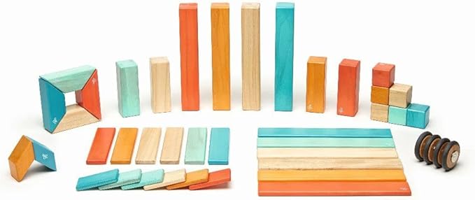 42 Piece Tegu Magnetic Wooden Block Set, Sunset, 1-99 years old