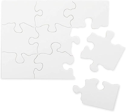 Bright Creations 24 Sheets Blank Puzzles to Draw On Bulk, 5.5 x 4 Inch Jigsaw Puzzle Pieces for DIY, Arts and Crafts Projects